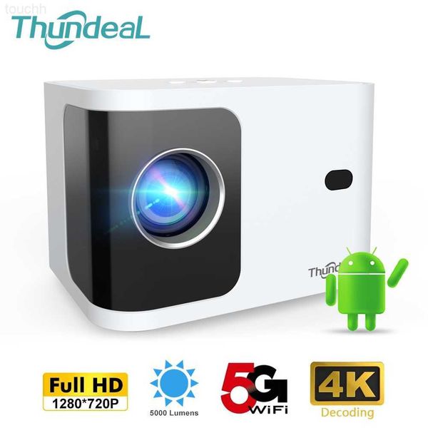 Projektoren ThundeaL HD Mini Projektor 1080P 2K 4K Video LED Proyector TD91 TD91W 5G WIFI Android Projektor Telefon Beamer 3D Video Theater L230923