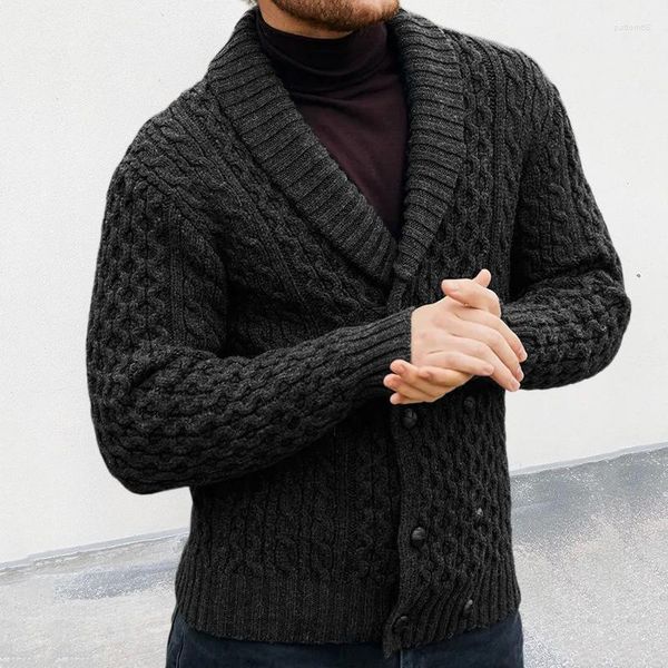 Herren Jacken Pullover Strickjacke 2023 Herbst/Winter Zweireiher V-ausschnitt Langarm Strickmantel