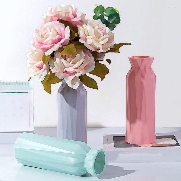Vasen Blumenvase Behälter Einfache Geometrie Kunststofftopf Dekoration Wohnzimmer Kleine und frische Anordnung Dekoration