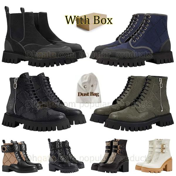 Großhandel Martin Stiefel mit Box Desert Boot High Heel Ankle Boot Reißverschluss Lederstiefel Combat Boot Schnürstiefel Plateauabsatz Gummi Schneestiefel Oxford Schuhe mit Box