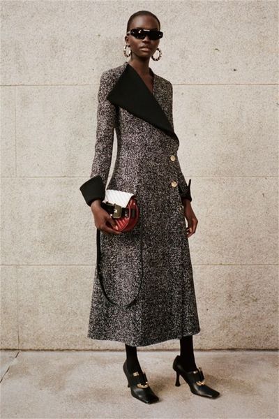 Erkekler Blazers Tasarımcı Pinstripe Uzun Kadın Palto Kalın Suit Blazer Yün Trençkot Ceket Ayak Bileği Uzunluğu Resmi Prom Elbise Özel Yapım 230921