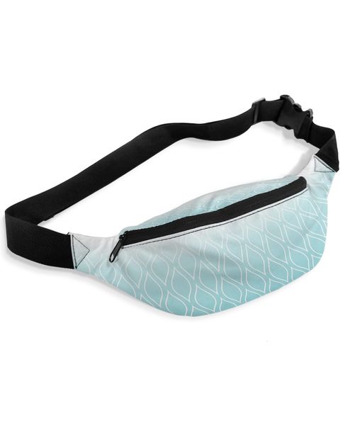 Sacos de cintura Marroquino Azul Gradiente para Mulheres Homem Viagem Ombro Crossbody Peito Impermeável Fanny Pack 230920