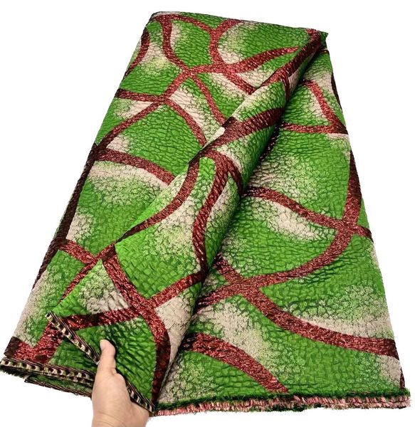 2023 Jacquard di alta qualità tessuto da cucire ricamo materiale broccato donne africane vestono 5 metri banchetto di partito costumi in stile nigeriano abito da sera YQ-0024