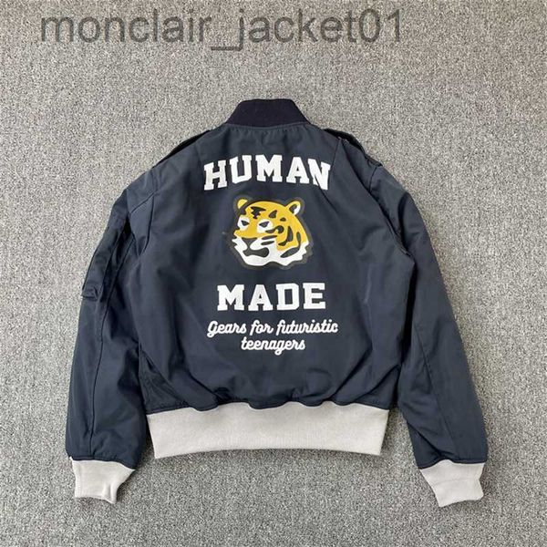 Herrenjacken HUMAN MADE 22AW Japan Herbst und Winter Abzeichen Flying Jacket Tiger Head Herren- und Damen-Baseball-Kurzmäntel J230921