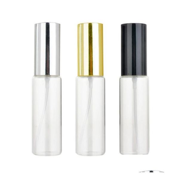 Bottiglie di imballaggio Commercio all'ingrosso di alta qualità 30 ml di vetro per spray trasparente 30 ml di bottiglia vuota per imballaggio di fragranza con tappo in oro nero Sier Drop Dhkav