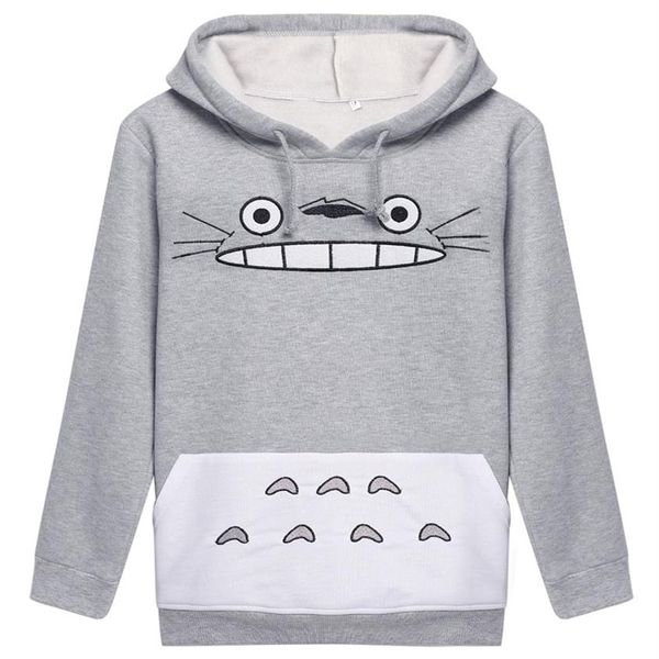 Raisevern 3D Moletom Grosso Harajuku Cartoon Totoro Animal Cat Print Mulheres Cosplay Terno Moletom Com Capuz Primavera Outono Roupas Exteriores cot215o