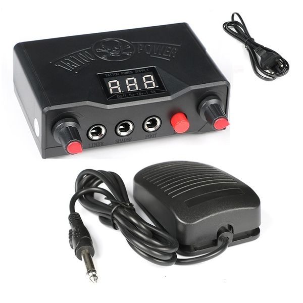 Kit de energia para máquina de tatuagem digital lcd modo duplo pedal clipe cabo para acessório de arma rotativa e bobina 230921