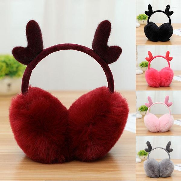 Baretten Kerst Leuke Gewei Oorbeschermers Zachte Pluche Oorwarmer Voor Vrouwen Mannen Zoete Oorklep Outdoor Koude Bescherming Oorwarmers cover