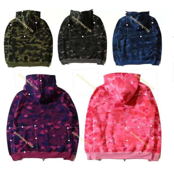 Designer Mens Mulheres Hoodies Zip Up Jaquetas de Tubarão Manga Longa Com Capuz Casacos Soltos Camuflagem Jaqueta Impressão Mulher Hoody Nice