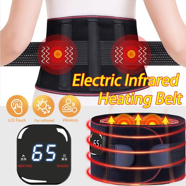 Equipamento Slim portátil Cinto de aquecimento elétrico infravermelho Compressa Cintura Massageador Lombar Back Support Brace Vibração Massagem Alívio da dor Protecte Band 230920