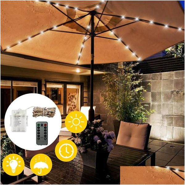 luci notturne 104 led ombrellone da giardino luce esterna impermeabile ip67 stringa di controllo del sensore lampada decorativa consegna di goccia illuminazione indoo otb7i