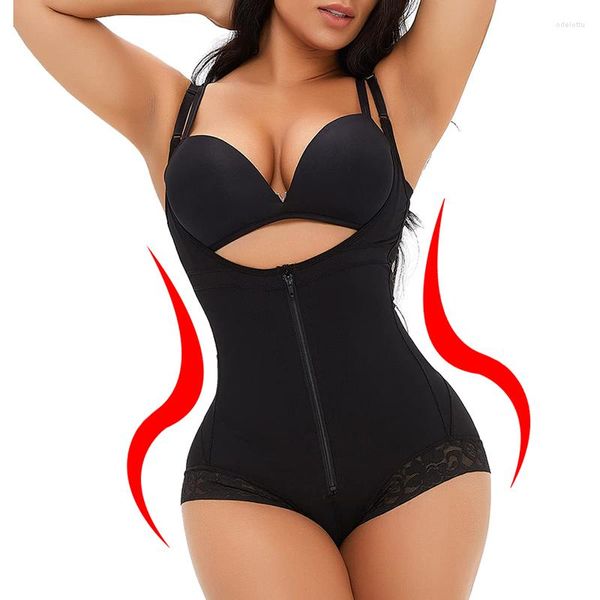 Shapers femininos clássico shapewear para mulheres barriga controle colombianas fajas corpo shaper zíper busto aberto bodysuit bulifter emagrecimento