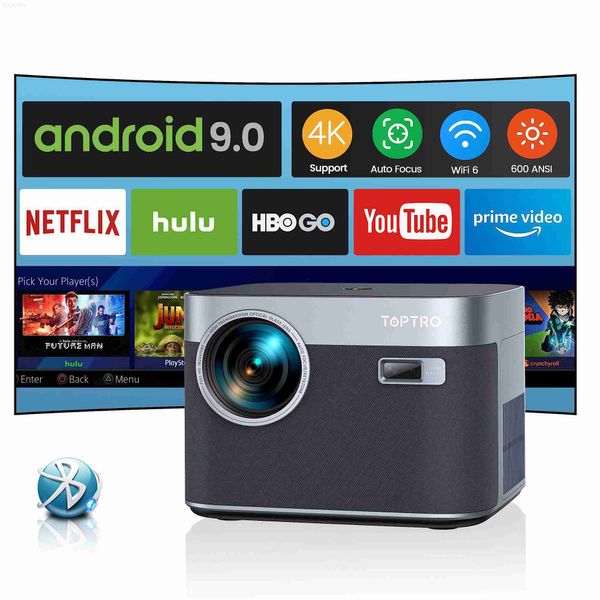 Proiettori Proiettore TOPTRO X7 4K Android 9.0 16000 Lumen nativi 1080P WiFi6 Proiettore Bluetooth Messa a fuoco automatica/Keystone Home Theater esterno L230923