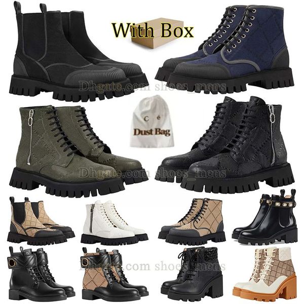 2023 Neues Muster Wüstenstiefel mit Box Martin Stiefel Damen Stiefeletten Reißverschluss Kampfstiefel Schnürstiefel Hohe Lederstiefel Plateaustiefel Oxford-Schuh mit Gummisohle und Box