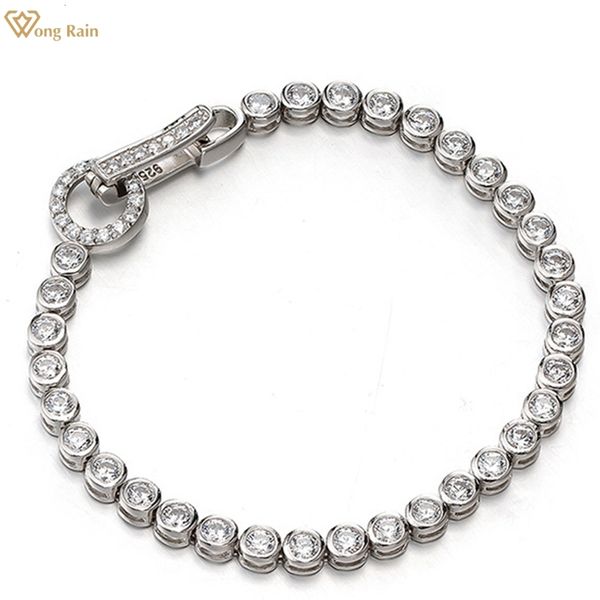 Charm Armbänder Wong Rain 100% Sterling Silber Erstellt Edelstein Party Mode Frauen Kette Armband Armreif Edlen Schmuck Großhandel 230921