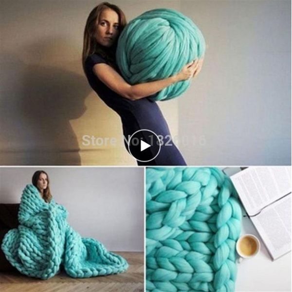 Super volumoso braço tricô lã roving malha cobertor grosso fio de lã super grosso para tricô crochê tapete hats219e