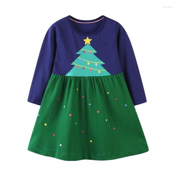 Abiti da ragazza Metri da salto 2-7T Anni da principessa Natale Abbigliamento per bambini a maniche lunghe Vendita di abiti per bambini di design