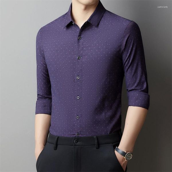 Мужские повседневные рубашки, осень 2023, модная рубашка с прямым воротником в модном городском стиле для молодых мужчин