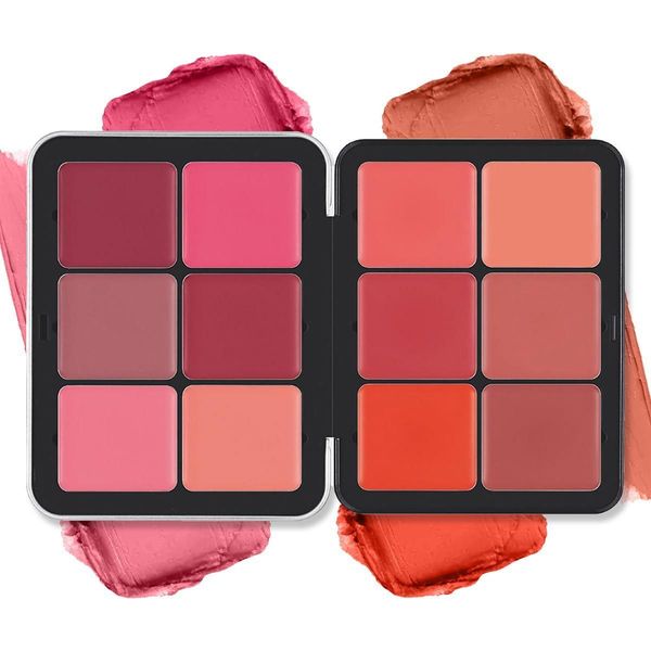 Blush HD Face Essentials Palette 12 tonalità Palette di fard cremosi Copertura in crema per fard opaca Rouge a lunga durata Palette per trucco in crema 0,84 once 230921