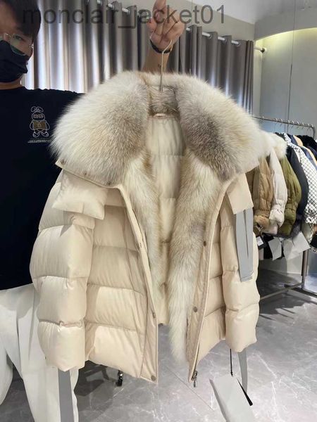 Women's Down Parkas ANNSIRGRA Winter Frauen Gans Unten Mantel 2023 Neue Mode Dame Dicke Warme Große Echt Fox Pelz Kragen Unten Mäntel Weibliche jacken J230921