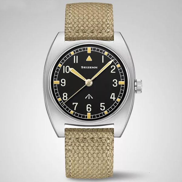 Relógios de pulso Merkur W10 Relógio Vintage British Military Field Watch Mens Mecânica Mão Vento Relógios Luminous Stain Steel 38mm Case 230921