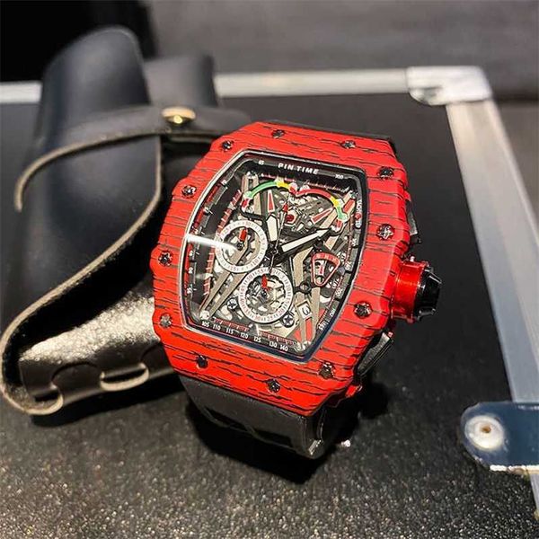 Orologio di lusso Richarmilles Cassie Wine da polso Rm50-03 Super Fashion Advanced Sense cronografo meccanico Bucket Maschio Red Devil Uomo Impermeabile Incredibile V84V L