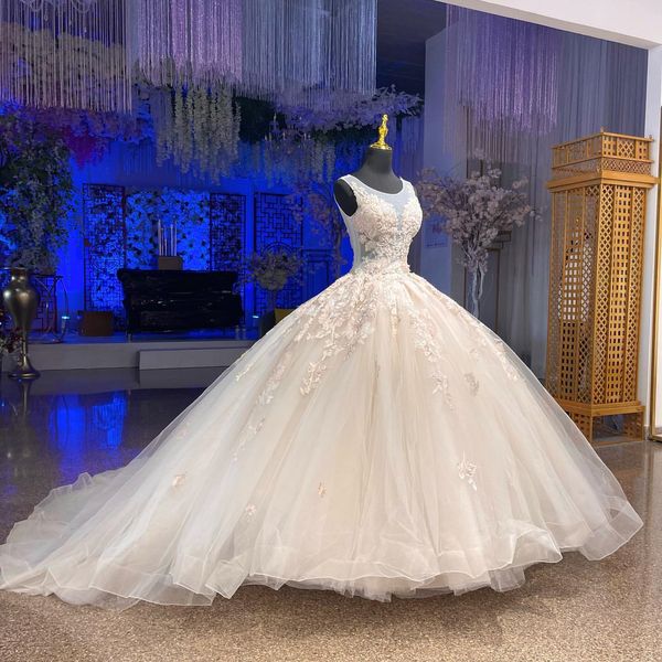 Hellrosa Prinzessin-Ballkleider, luxuriöses Quinceanera-Kleid für süße 16-Mädchen, Applikationen, ärmellose lange Schleppe, Geburtstagsparty-Kleider