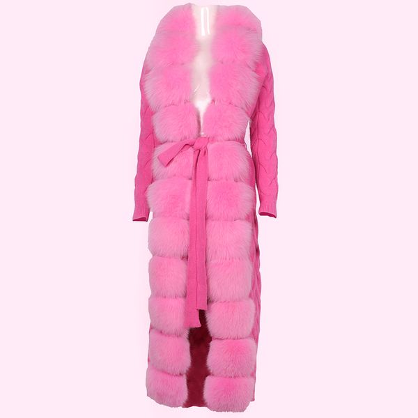 Frauen Pelz Kunstpelz YOLOAgain Herbst Warm Lose Mit Kapuze Pelz Strickjacke Frauen Rosa Lange Strickjacke Damen 230920