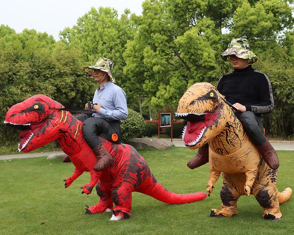 Tema Traje T-REX Monstro Inflável Traje Explodir Cosplay Dinossauro Roupas Carnaval Halloween Christma Vestido Para Homem Mulher Party Show 230921