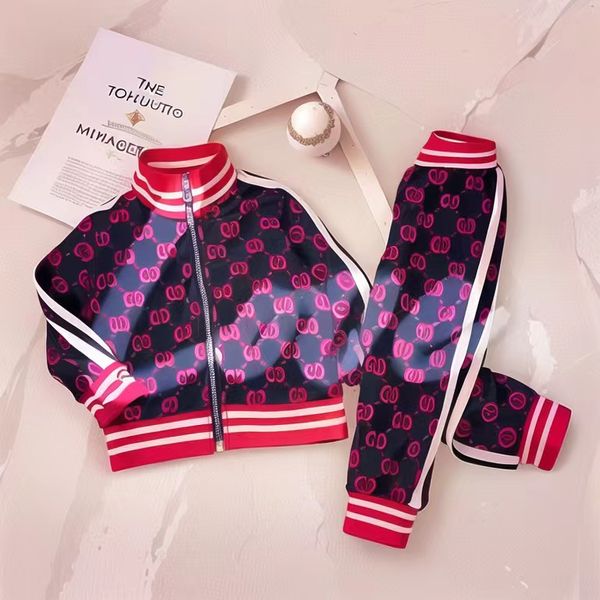 set di vestiti per bambino da 2 pezzi felpa con cappuccio e pantaloni firmati bambina viola vestiti autunnali per bambini abiti di moda set di abbigliamento