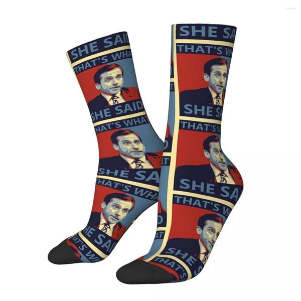 Meias masculinas Isso é o que ela disse The Office TV Unissex Inverno Caminhadas Happy Street Style Crazy Sock