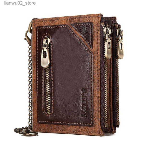 Para klipleri sıcak satış sıradan erkekler cüzdan çılgın at deri kısa para çantası hasp tasarım cüzdan inek deri debriyaj cüzdanları erkek carteiras q230921