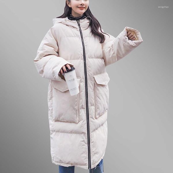 Trench da donna Casacas Para Mujer Invierno 2023 Giacca invernale imbottita da donna Cappotto con cappuccio Addensare cotone caldo cappotto allentato Chaqueta