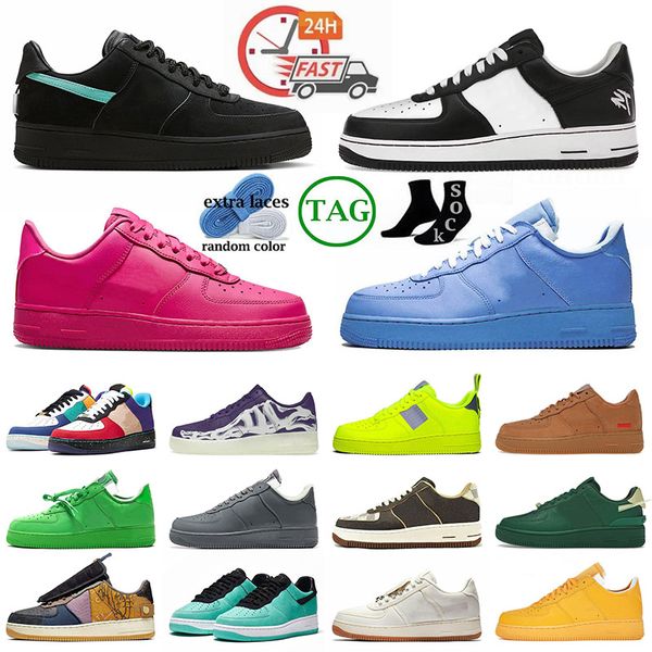 AF One Terror Squad Tasarımcı Ayakkabı Cadılar Bayramı Skate Düşük Sneakers Kapalı İskelet Batı Hint Adaları 1 Kaktüs Beyaz Spor Panda Erkek Kadın Eğitmenler Panda Pusu Fireberry