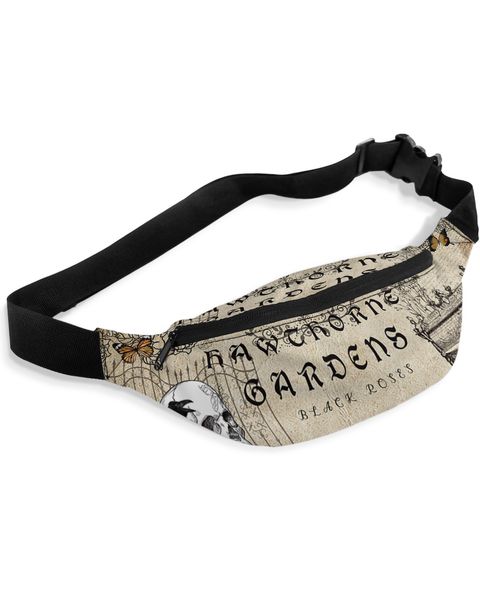 Sacos de cintura Halloween Crow Skeleton para Mulheres Homem Viagem Ombro Crossbody Peito Impermeável Fanny Pack 230920