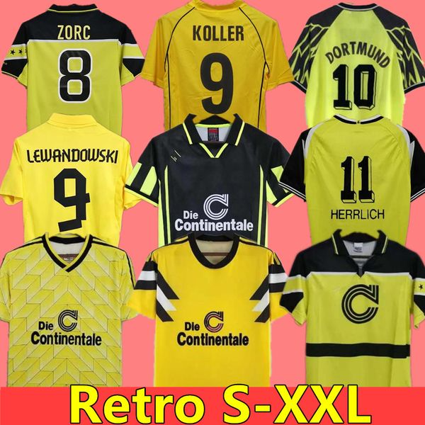 98 99 retro 01 02 camisas de futebol 00 02 camisas de futebol clássicas Lewandowski ROSICKY BOBIC KOLLER 95 96 97 94 95 12 13 REUS MOLLER DortmundS