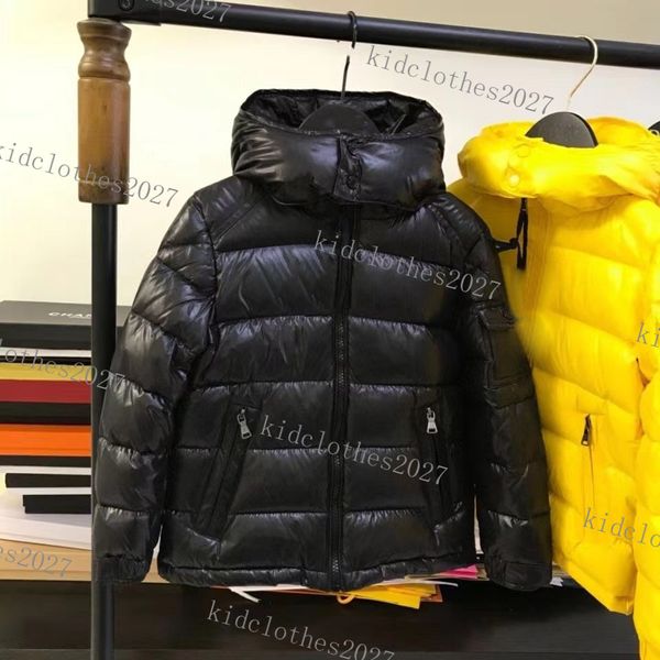 Baby-Designer-Kleidung, Daunenmantel, dicker warmer Mantel, Kinder-Stil, Kinder-Outwear, Herbst-Winter, lange weiße Gans-Kapuzen-Brotjacke, Mädchen-Junge, Luxus-Skianzug, schwarz, blau