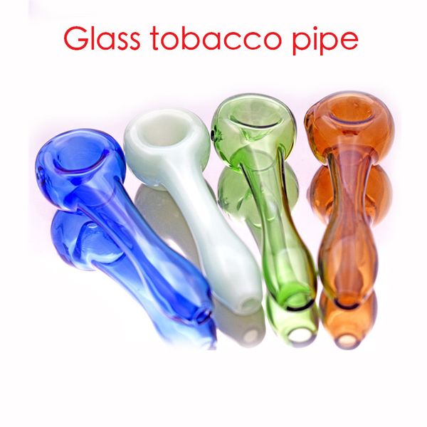 Mini pipa per tabacco in vetro protettiva all'ingrosso Tubi manuali per cucchiai da fumo spessi e inebrianti logo personalizzato oem / odm