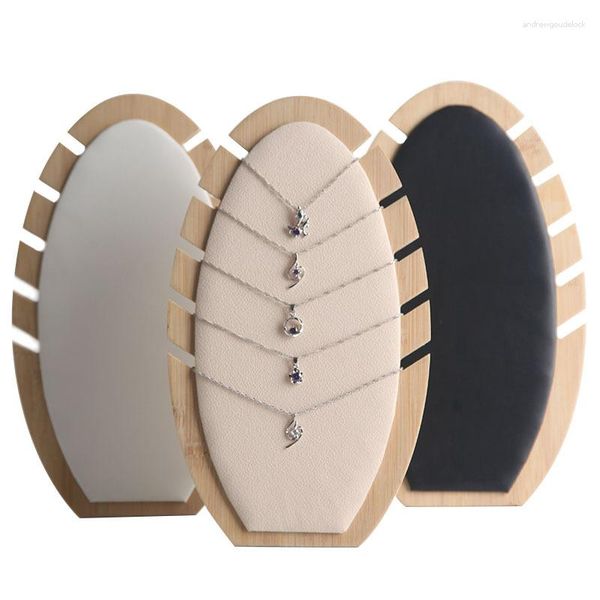 Sacchetti per gioielli Espositore per ciondolo per collana staccabile Espositore per scaffali in bambù e legno Puntelli per vetrine