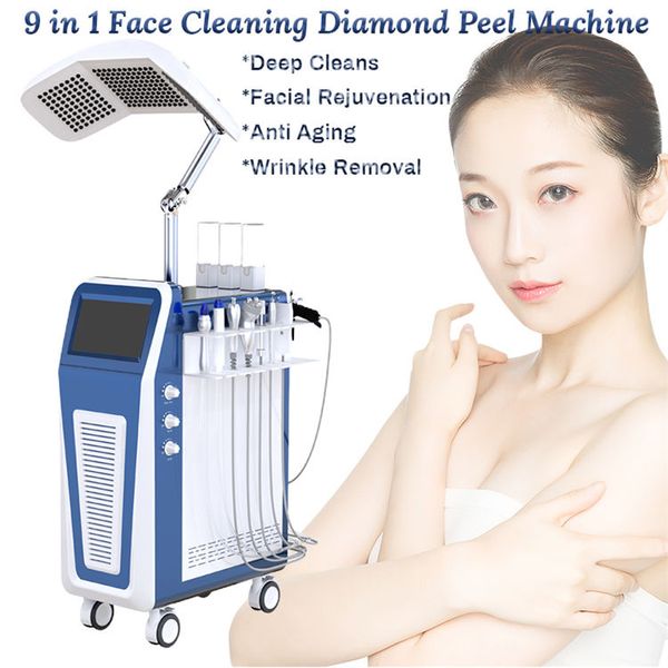 2023 Verticale Nuovo tipo 9 in 1 jet peel pulizia profonda del viso ringiovanimento della pelle viso aqua hydra Diamond peel machine