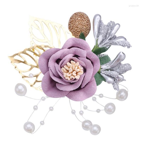 Broschen Koreanische Stoffband Perle Blume Anstecknadeln Für Frauen Modeschmuck Braut Corsage Hochzeit Brosche Zubehör