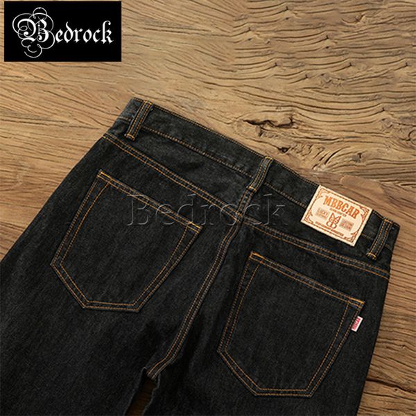 Mens Jeans MBBCAR 145oz clássico vintage um lavado de alta qualidade borda vermelha denim calças cortadas preto Amekaji magro jeans skinny para homens 7402 230920