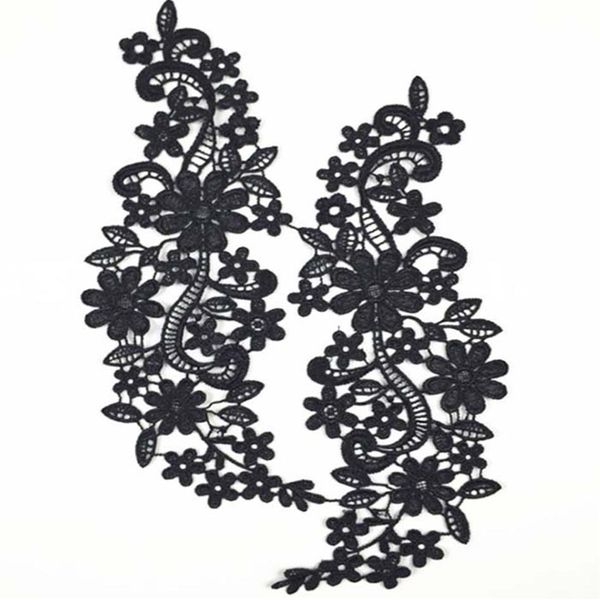 Patches de tecido gola guarnição decote aplique para vestido camisa de casamento roupas diy costura flor floral renda bordada nice218p