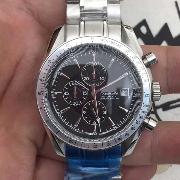 Moda omeg watch lüks tasarımcı mega mekanik oujia chaoba kenarı üç göz altı iğne siyah yüz tam otomatik mekanik cl00