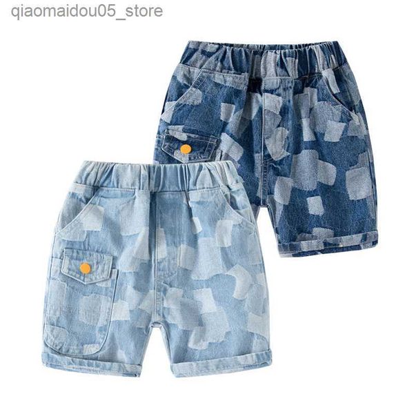 Calças camou meninos denim shorts crianças na altura do joelho calças da criança do bebê jean calças crianças roupas q230921