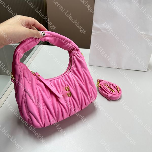 Clássico Wander Hobo Bolsa Designer Bolsa de Ombro Para Mulheres Bolsa de Couro Bonito Bolsa Crossbody Rosa de Alta Qualidade