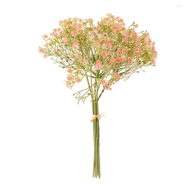 Flores decorativas 1 ramo prático anti-desbotamento de longa duração 7 cabeças artificial gypsophila flor buquê de noiva de casamento