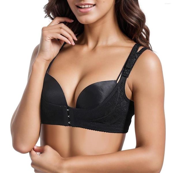 Intimo modellante da donna Donna Brea Mash Sollevamento del seno A forma di X Abbellisci il corsetto posteriore Correzione della postura del torace Reggiseno con fibbia anteriore