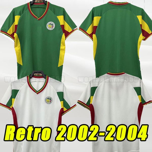 2002 2003 Senegal Retro-FußballtrikotSA KH.FADIGA DIAO klassisches Vintage-Fußballtrikot 2004 04 02 03 Diouf BOUBA DIOP H.CAMAR