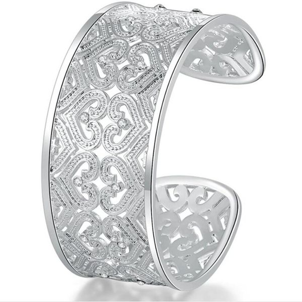Luckyshine 6 peças joias de zircônia cúbica branca completa 925 prata esterlina pulseiras abertas rússia austrália eua pulseiras joias2631